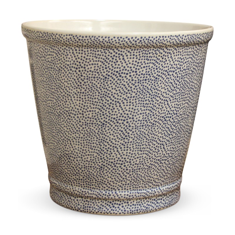 Vase en porcelaine, décor pointillé bleu - Moinat - Boites, Urnes, Vases Vase en porcelaine, décor pointillé bleu - Moinat - Boites, Urnes, Vases