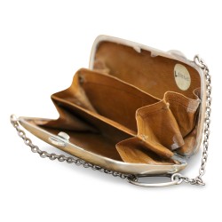 Silver coin purse with Nieller decor, leather interior
