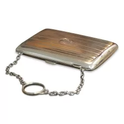 Porte monnaie en argent avec poinçon, intérieur cuir