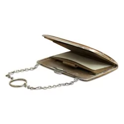 Porte monnaie en argent avec poinçon, intérieur cuir