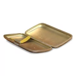 Boîte à cigarette en argent Nieller "Au feuillage"