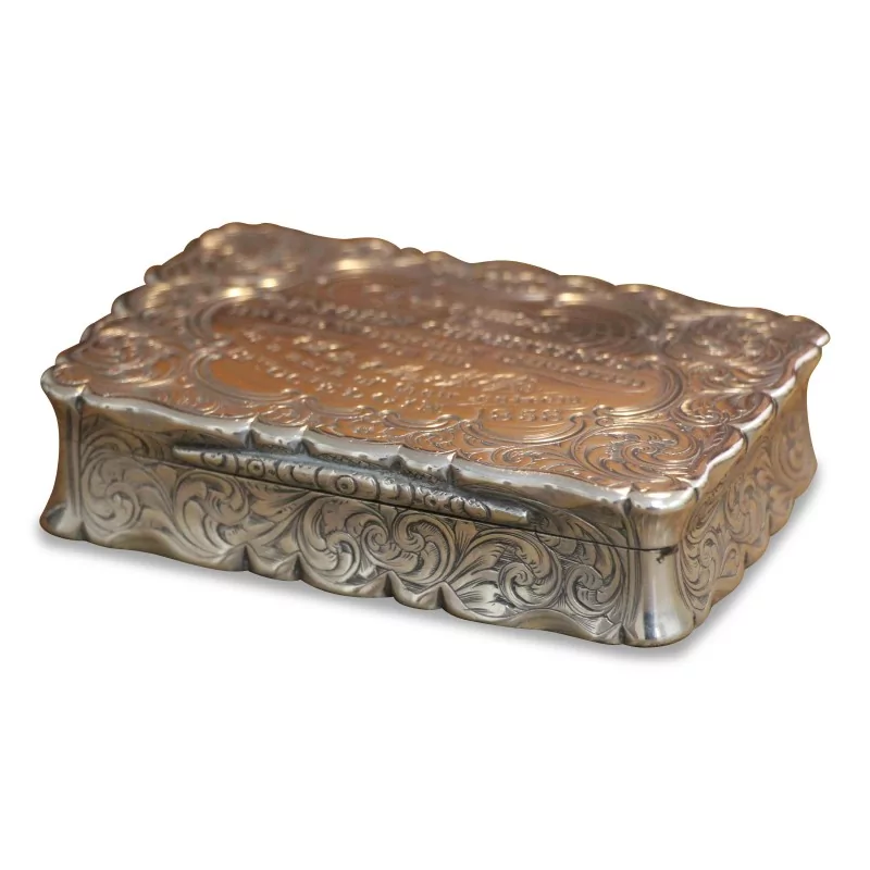 Boîte baroque en argent Nieller. Anglais - Moinat - Argenterie