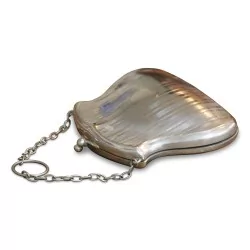 Porte monnaie en forme, intérieur cuir, probablement en argent