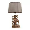 Richly carved lamp, base in Brienz wood - Moinat - Table lamps