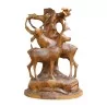 Richly carved lamp, base in Brienz wood - Moinat - Table lamps