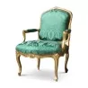 Set of four Louis XV armchairs in gilded beechwood. Carved with roses. - Moinat - Ensembles