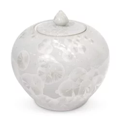 \"Snow Mother-of-Pearl Ginger\" porcelain pot.