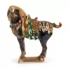 \"Tang Horse\" sculpture in sandstone, blue and brown colors. - Moinat - Decorating accessories
