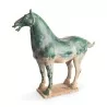 \"Tang Horse\" sculpture in terracotta, green color. - Moinat - Decorating accessories