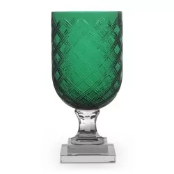\"Emerald Diamond\" glass vase.