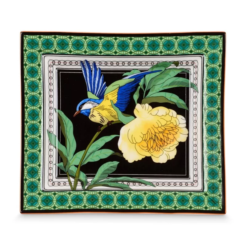 Vide-poches "Fleur jaune ,oiseau" en porcelaine. - Moinat - Accessoires de décoration Vide-poches "Fleur jaune ,oiseau" en porcelaine. - Moinat - Accessoires de décoration
