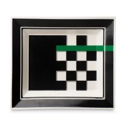 Vide-poches "Échecs" en porcelaine.