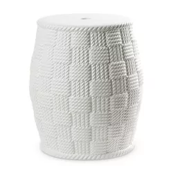 \"Braiding\" seat in ceramic, white color.