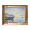 Painting \"Le Grammont and the Island of Peace 1944\" by Louis Amédée Baudit - Moinat - Painting - Landscape