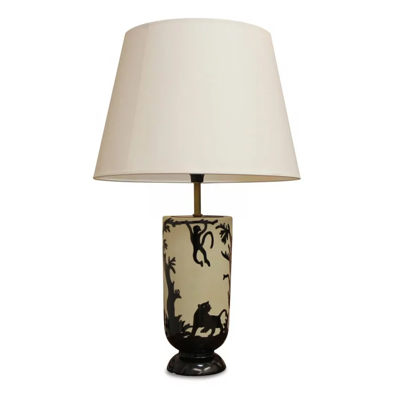 Luminaire "40 ombres" en porcelaine, abat jour blanc. - Moinat - Lampes de table Luminaire "40 ombres" en porcelaine, abat jour blanc. - Moinat - Lampes de table
