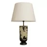 Luminaire "40 ombres" en porcelaine, abat jour blanc. - Moinat - Lampes de table