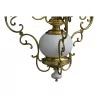 Dutch chandelier in gilded bronze and porcelain base - Moinat - Chandeliers, Ceiling lamps