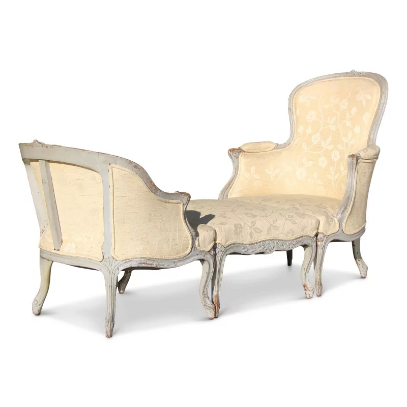 Louis XV Regency \"Recamier\" chaise longue \"With ribbons\" in beech - Moinat - Armchairs