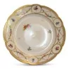 Assiette en porcelaine décor floral et or, Paris début 20ème - Moinat - Porcelaine