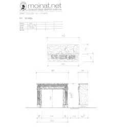 Kaminrahmen Louis XVI aus restauriertem weißem Marmor. Frankreich, …