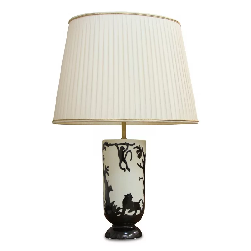 Luminaire "40 ombres" en porcelaine, abat jour blanc. - Moinat - Lampes de table Luminaire "40 ombres" en porcelaine, abat jour blanc. - Moinat - Lampes de table