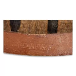 Louis XV-Wohnzimmer \"Au ruban\" aus Walnussholz, inklusive 1 Sofa und 2 Sesseln