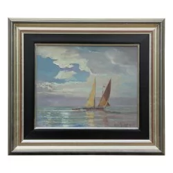 Картина «Лодки Женевского озера» Луи Амеде Боди (1870–1960).