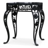 Table / Chevet en fer forgé avec plateau en verre noir. - Moinat - Bouts de canapé, Bouillottes, Chevets, Guéridons