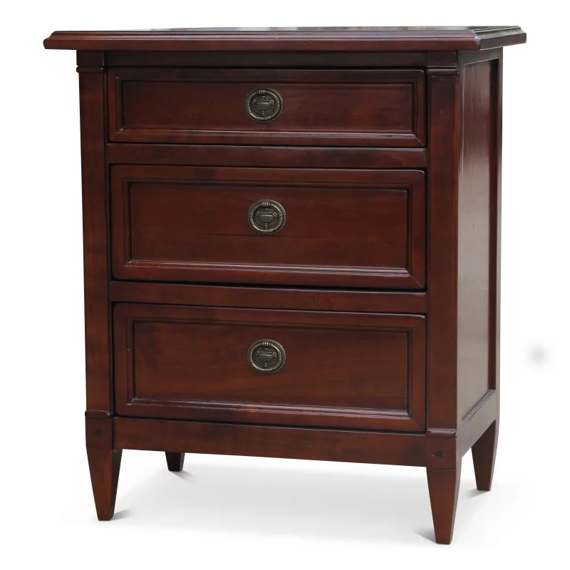 Chevet directoire en merisier, patine antiquaire, 3 tiroirs. - Moinat - Bouts de canapé, Bouillottes, Chevets, Guéridons Chevet directoire en merisier, patine antiquaire, 3 tiroirs. - Moinat - Bouts de canapé, Bouillottes, Chevets, Guéridons