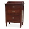 Directoire bedside table in cherry wood, antique patina, 3 drawers, top with risers. - Moinat - End tables, Bouillotte tables, Bedside tables, Pedestal tables