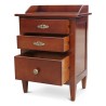 Directoire bedside table in cherry wood, antique patina, 3 drawers, top with risers. - Moinat - End tables, Bouillotte tables, Bedside tables, Pedestal tables