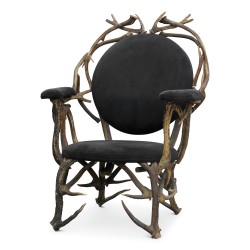 Fauteuil "Chalet"en bois de cerf.