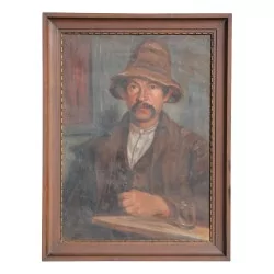 Картина «Человек», подпись на обороте: Э. Шлуп. Около 1940 г. Швейцария.