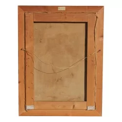 Gemälde \"Mann\", auf der Rückseite signiert E. Schlup. Um 1940. Schweiz.