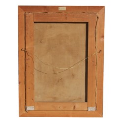 Tableau "Homme" signé au dos E. Schlup. Vers 1940. Suisse.