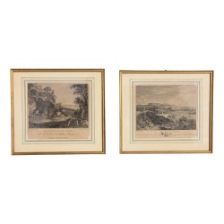 Paire de gravures "Ecole Flamende".