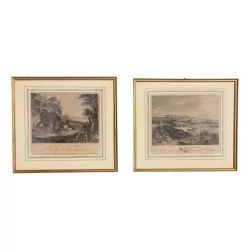 Pair of engravings from the \"Flemish School\".