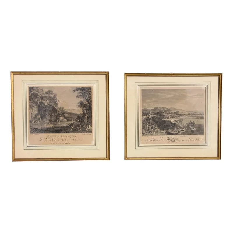 Пара гравюр «Фламандской школы». - Moinat - Гравюры