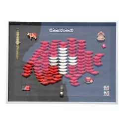 Tableau "La carte de la Suisse en origami" de Marc Mazuir.