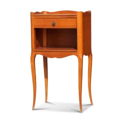 A Louis 15 style cherry wood bedside table
