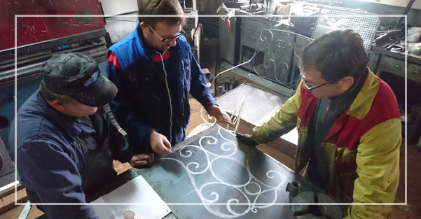 Artisan ironwork in workshop